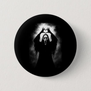 Beängstigende Gesichtshaut Horror Creepy Ghost Hea Button