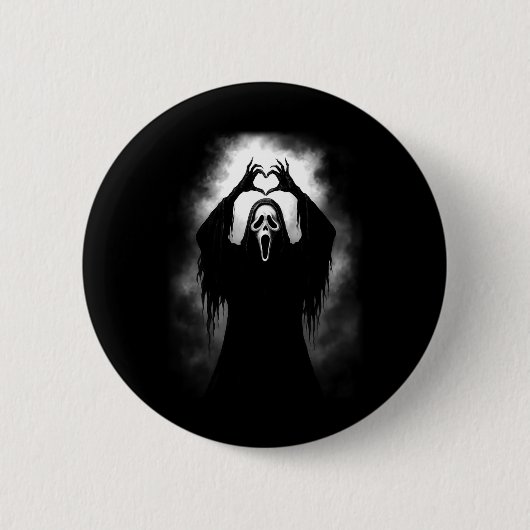 Beängstigende Gesichtshaut Horror Creepy Ghost Hea Button (Vorderseite)