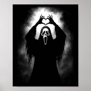 Beängstigende Gesichtshaut Horror Creepy Ghost Hea Poster