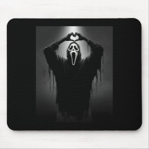 Beängstigende Gesichtshaut Horror Ghost Herz Hände Mousepad