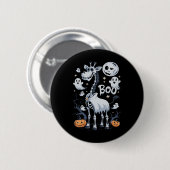 Beängstigende Giraffe im Ghosts Halloween Button (Vorne & Hinten)