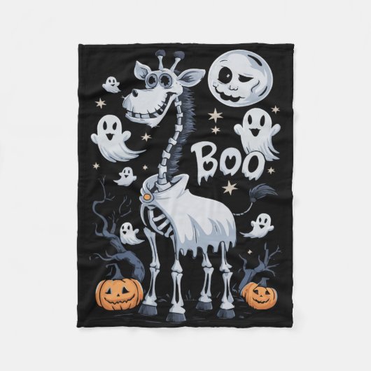 Beängstigende Giraffe im Ghosts Halloween Fleecedecke (Vorderseite)