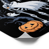 Beängstigende Giraffe im Ghosts Halloween Poster (Ecke)