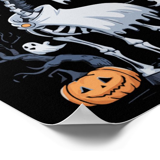 Beängstigende Giraffe im Ghosts Halloween Poster (Ecke)