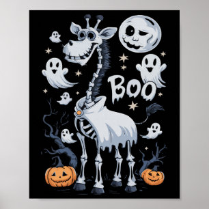 Beängstigende Giraffe im Ghosts Halloween Poster