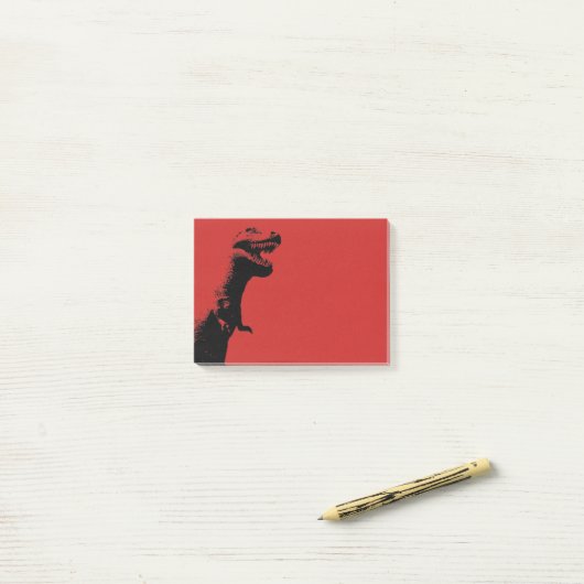 Beängstigende Grafik-Illustration T-Rex Post-it Klebezettel (Auf Schreibtisch)