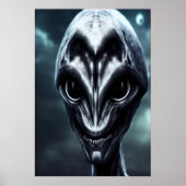 Beängstigende graue Alien | AI Art Poster (Vorne)