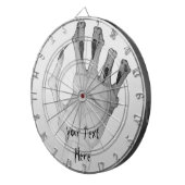 Beängstigende grauenhafte knotige Monsterhand Dartscheibe (Vorderseite rechts)