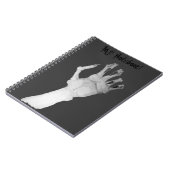 Beängstigende grauenhafte Monsterhand mit langen N Notizblock (Linke Seite)