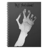 Beängstigende grauenhafte Monsterhand mit langen N Notizblock (Vorderseite)