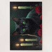 Beängstigende Green Kitty Eyes Puzzle (Vertikal)