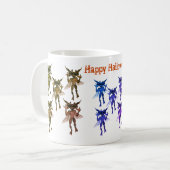 Beängstigende Gremlin-Kreaturen - glückliches Hall Kaffeetasse (Vorderseite Links)
