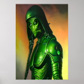 Beängstigende grüne Alien | AI Art Poster (Vorne)