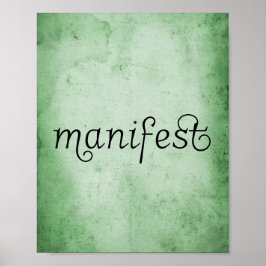 Beängstigende grüne Aquarellmanifesttypografie Poster