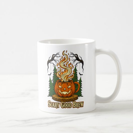 Beängstigende gute Brew Pumpkin-Kaffeehauskunst Kaffeetasse (Rechts)