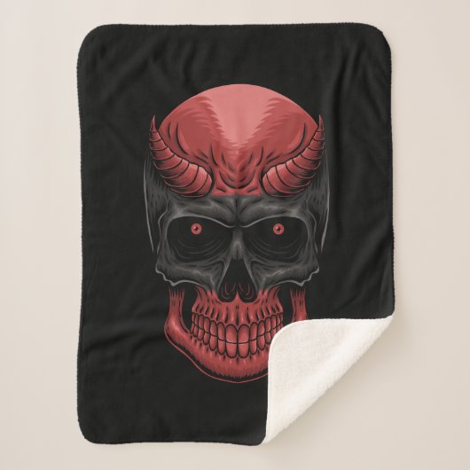 Beängstigende Halblume Schädel Sherpadecke (Vorderseite)
