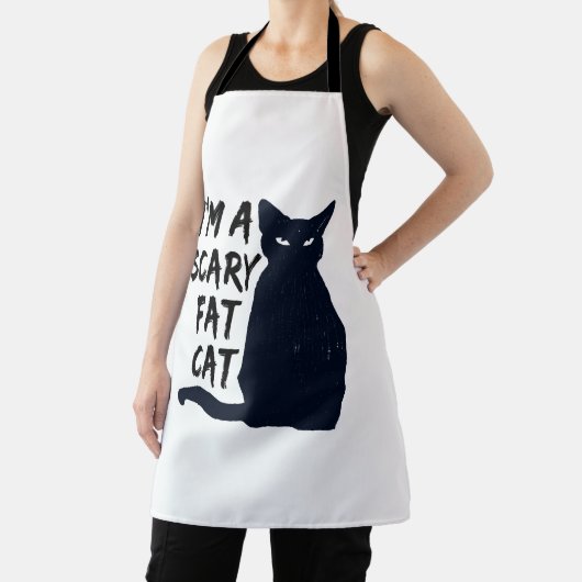 Beängstigende Halloween Black Cat Design-Grafik Schürze (InSitu)