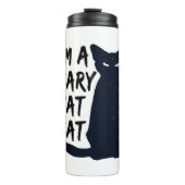 Beängstigende Halloween Black Cat Design-Grafik Thermosbecher (Vorderseite)