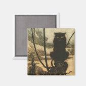 Beängstigende Halloween Black Cat Vintag Rackham Magnet (Vorderseite/Rückseite)
