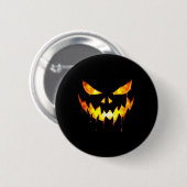 Beängstigende Halloween Boys Face Pumpkin Kürbisla Button (Vorne & Hinten)