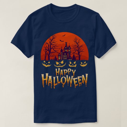 Beängstigende Halloween-Design-Besen-Datteln T-Shirt (Design vorne)