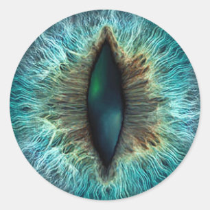 Beängstigende Halloween Dragon Eyeball Runder Aufkleber