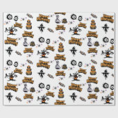 beängstigende Halloween Eyes Pumpkin Cat Geschenkpapier (Flach)