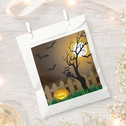 Beängstigende Halloween-Gartenlandschaft Geschenktütchen (Ausgeschnitten)