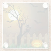 Beängstigende Halloween-Gartenlandschaft Glasuntersetzer (Rückseite)