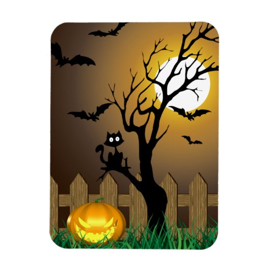 Beängstigende Halloween-Gartenlandschaft Magnet (Vertikal)