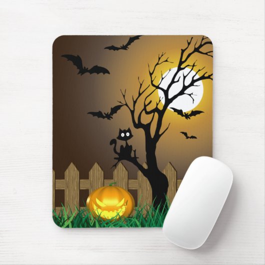 Beängstigende Halloween-Gartenlandschaft Mousepad (Mit Mouse)