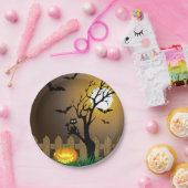 Beängstigende Halloween-Gartenlandschaft Pappteller (Party)