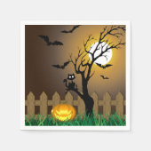Beängstigende Halloween-Gartenlandschaft Serviette (Vorderseite)