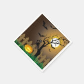 Beängstigende Halloween-Gartenlandschaft Serviette (Ecke)