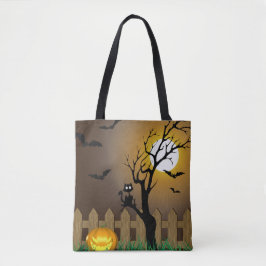 Beängstigende Halloween-Gartenlandschaft Tasche