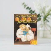 Beängstigende Halloween-Geschichten-Vintage Postkarte (Stehend Vorderseite)