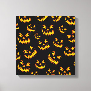 Beängstigende Halloween-Gesichter Leinwanddruck