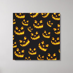 Beängstigende Halloween-Gesichter Leinwanddruck