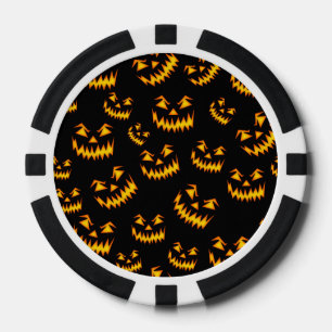 Beängstigende Halloween-Gesichter Pokerchips