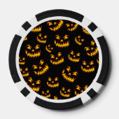 Beängstigende Halloween-Gesichter Pokerchips (Rückseite)