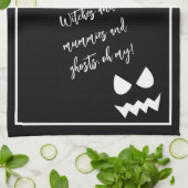 Beängstigende Halloween-Ghost-Gesichtszettel-Mama Geschirrtuch (Gefaltet)