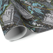 Beängstigende Halloween Grim Sensenmann Grave Ston Geschenkpapier (Rolleneckpunkt)