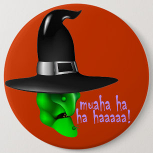 Beängstigende Halloween-Hexe Button