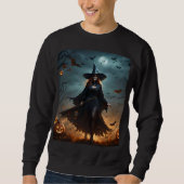 Beängstigende Halloween-Hexe, Mens Sweatshirt (Vorderseite)