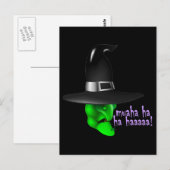 Beängstigende Halloween-Hexe Postkarte (Vorne/Hinten)