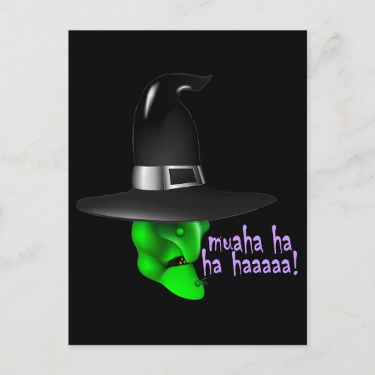 Beängstigende Halloween-Hexe Postkarte (Vorderseite)