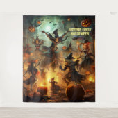 Beängstigende Halloween-Hexen Wandteppich (Vorderseite)