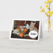 Beängstigende Halloween-Katzen Karte (Gelbe Blume)