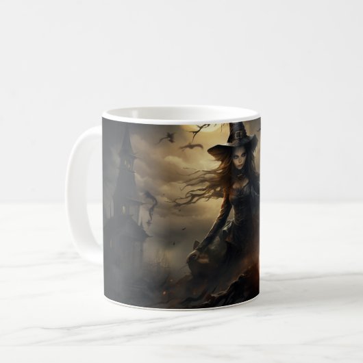 Beängstigende Halloween-Kürbis, Schwarze Katzen un Kaffeetasse (Vorderseite Links)