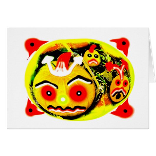 Beängstigende Halloween-Kürbiskarte (Vorderseite (Horizontal))